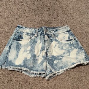 Stanley Blue and White Tie-Dye Jean Shorts